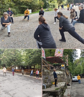 Impressionen vom Gesundheitstag der GPA Stretching der GPA Schüler